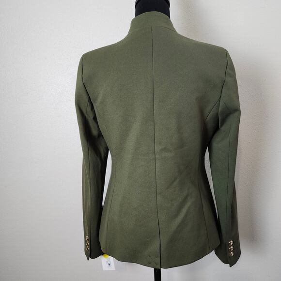 Tahari ASL Women's Ponte Faux Double Breasted Blazer Olive Green NWT Size 4 - Picture 5 of 16